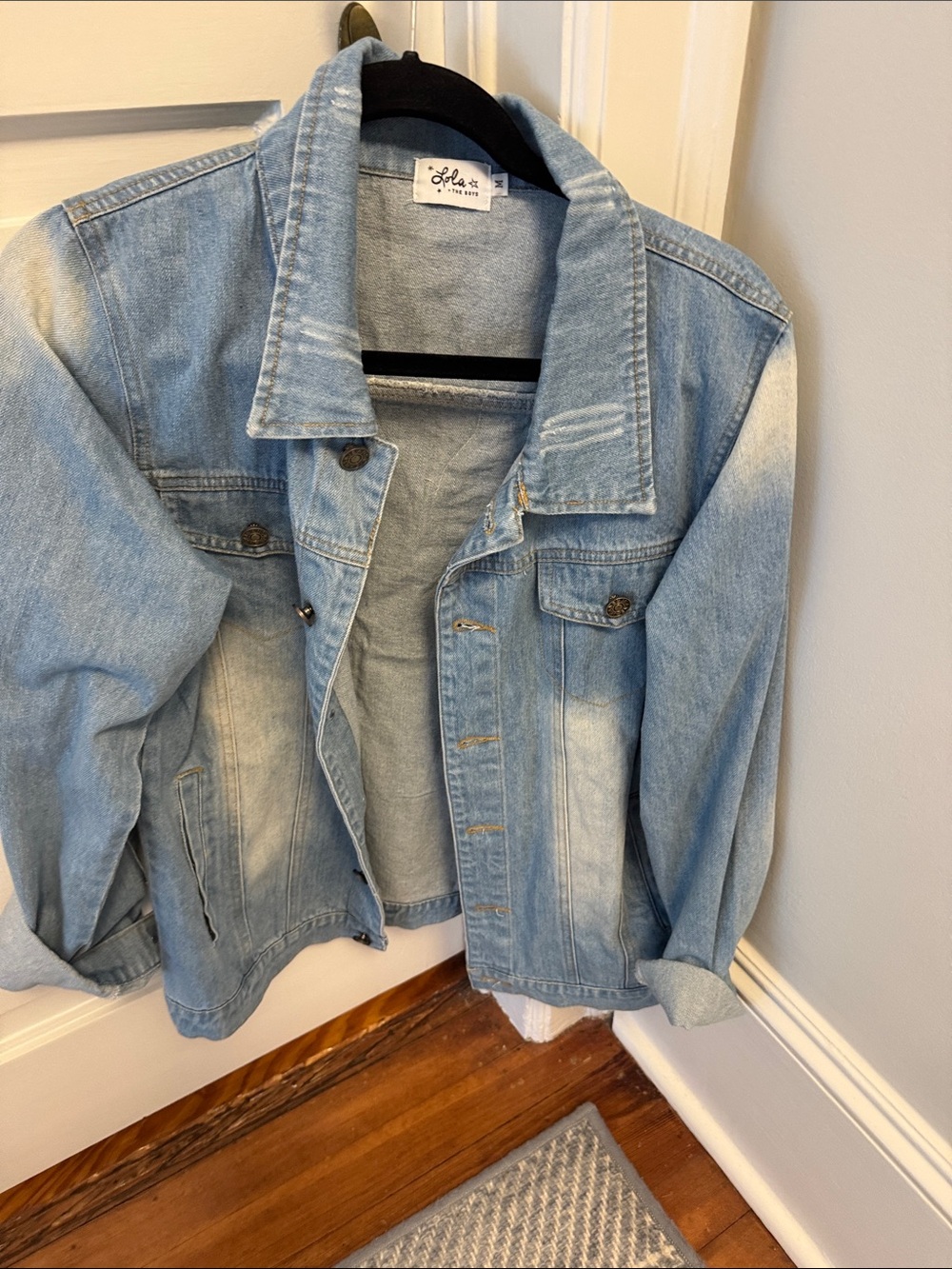 Lola + The Boys Faded Light Blue Denim Jacket